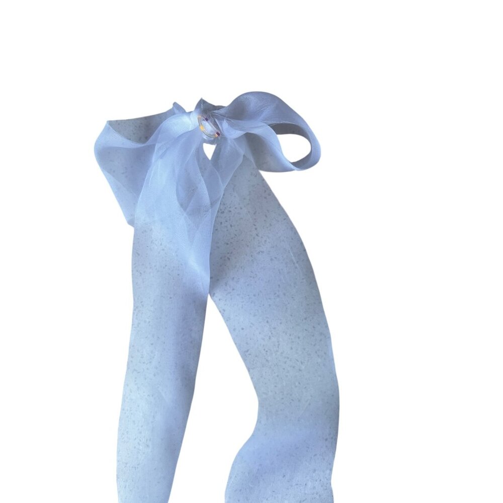 100% Organza Silk Bows With Long Tails Set of 15 White 4 Balloons Showers etc - Picture 14 of 15